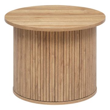 Masuta cafea rotunda atmosphera colva mdf bobina, 60x45 cm, design scandinav, bej
