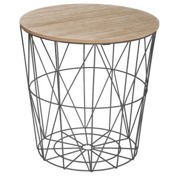 Masuta cafea rotunda Atmosphera Kumi, 40x41 cm, negru