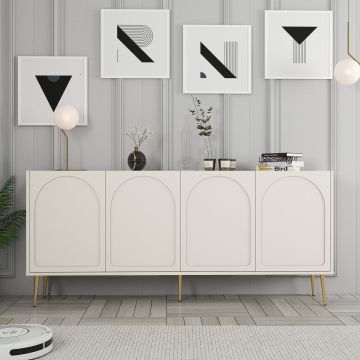Mobila Lyon 80, Atlas, Gold - Cream Gold, 180x35 cm