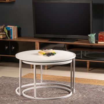 Mobilier Tambur, Oak Black - Alb, 80x80 cm