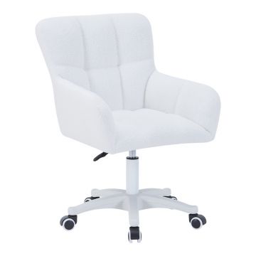 Scaun de birou Givole, alb, 55x50x76-86 cm