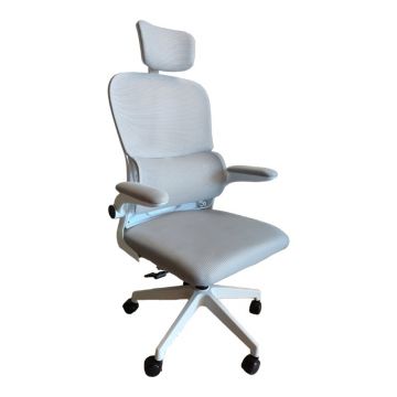 Scaun de birou Recko, gri/alb, 64x58x123-133 cm