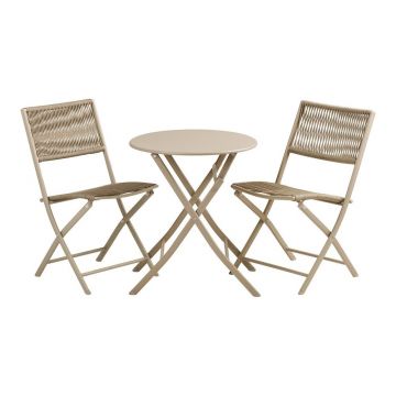 Set de dining pentru grădină bej din metal pentru 2 persoane Arcas – House Nordic