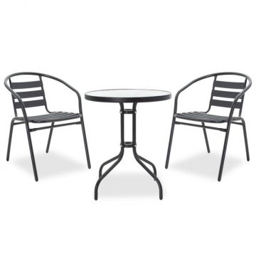 Set Masa si Scaune Gradina Tade-Watson 3 Piese Negru