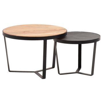 Set Măsuțe De Cafea din lemn, plastic, material pe bază de lemn, 60/60/40 cm