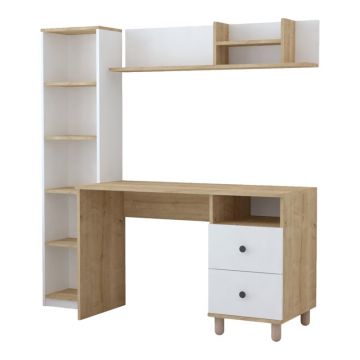 Set mobilier birou, Kontor, Stejar, 160x50x162 cm