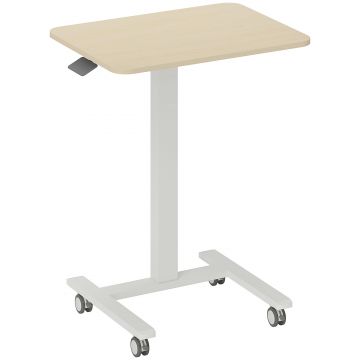 Vinsetto Birou în picioare, masă pentru laptop, reglabil pe înălțime, 4 roți, 65 cm x 48 cm x 108 cm, Galben | Aosom Romania