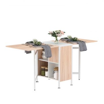 Birou 169 62 75 cm - Stejar  Alb cu 4 Compartimente Functionale