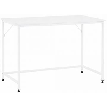 Birou cu blat MDF si cadru metalic, 100x50x76 cm, alb