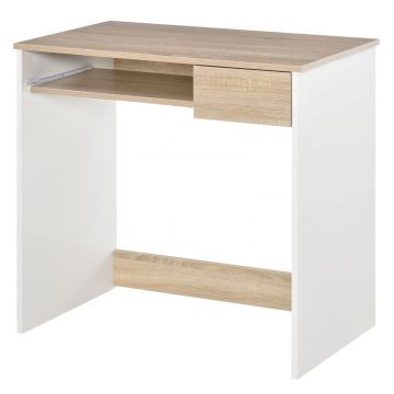 Birou PC Alb  Stejar 80 45 75 cm - Ideal Dormitor sau Acasa