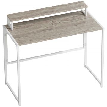 Birou Pliabil Economisitor de Spatiu cu Stand pentru Monitor Detasabil, 100x48x87,5 cm, Lemn