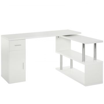 birou unghiular modern, din lemn, 140x107x74.6 cm