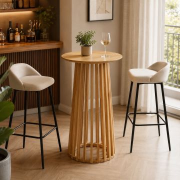 Masă bar Domonic, natural, 60x60x105 cm