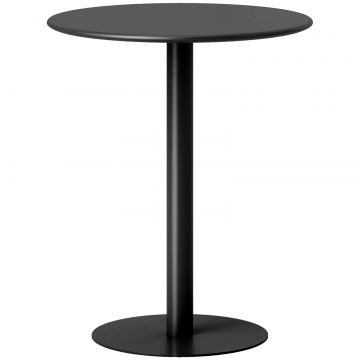 Masa de Bucatarie Rotunda pentru 2 Persoane cu Design Modern din Otel, O60x72 cm, Negru