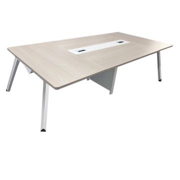 Masa de conferinta Armadi, Gri-Alb, 240x120x75 cm