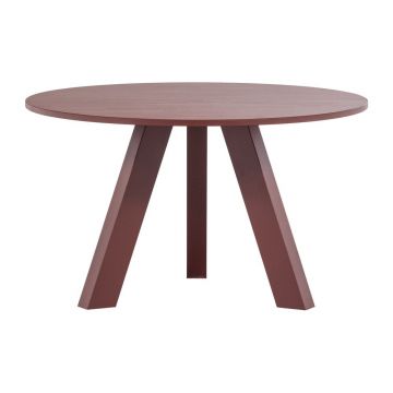 Masă de dining rotundă din lemn de stejar ø 129 cm Rhonda – WOOOD