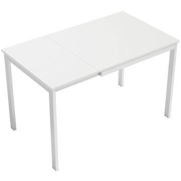 Masa de Sufragerie Extensibila 80-120 cm pentru 4-6 Persoane, Masa Economisitoare de Spatiu cu Extensie Glisanta, Natural