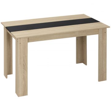 Masa de sufragerie moderna din lemn pentru 4-6 persoane, 120x69x75cm, culoare negru si lemn