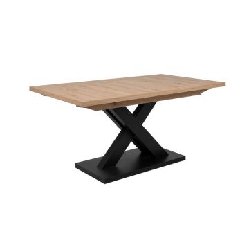Masă din material pe bază de lemn, 160-200/90/76 cm,