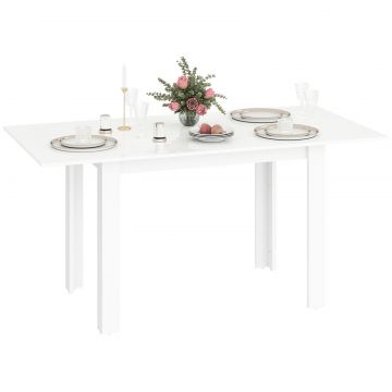 Masa Extensibila pentru 4-6 Persoane cu Panouri Rabatabile, 120-160x80x78 cm, Alb Lucios