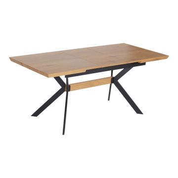 Masă Jessamy, negru/natural, 200x90x76 cm