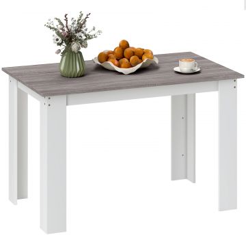 Masa Moderna de Dining pentru 4-6 Persoane 120x69x75 cm Gri si Alb