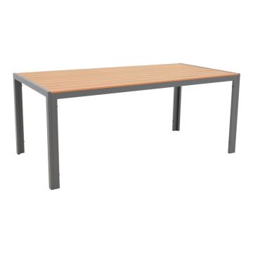 Masa Nares aluminiu placaj, Natural, 180x90x72 cm