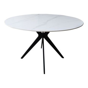 Masă Orbital, alb/negru, 120x76 cm