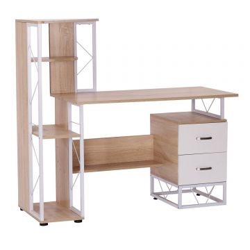 Masa pentru Computator Birou cu Raft 133 x 55 x 123cm