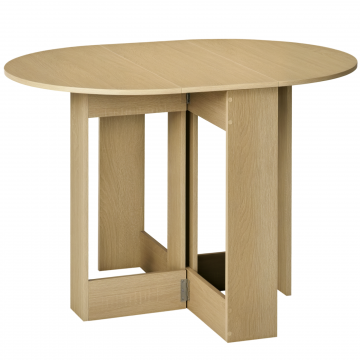 Masa pliabila pentru sufragerie cu 2 extensii, masa consola compacta din lemn, culoare stejar