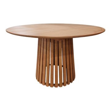 Masă rotundă din lemn natural Kenda, Lemn Mindi, 120x75 cm