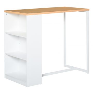 masa tip bar, pentru bucatarie, 115x55x100cm, alb