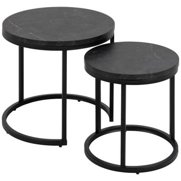 Măsuță De Cafea din metal, material pe bază de lemn, 45/45/40 cm