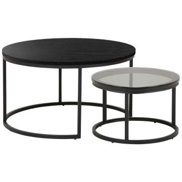 Măsuță De Cafea din metal, material pe bază de lemn, 80/80/45 cm