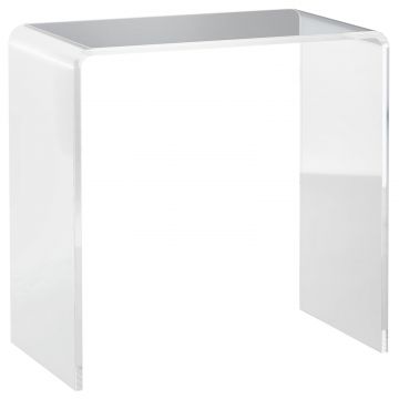 Masuta de Cafea din Acril in Forma de U, cu Margini Netede si Colturi Rotunjite, 53.5x30.5x53.5 cm, Transparenta