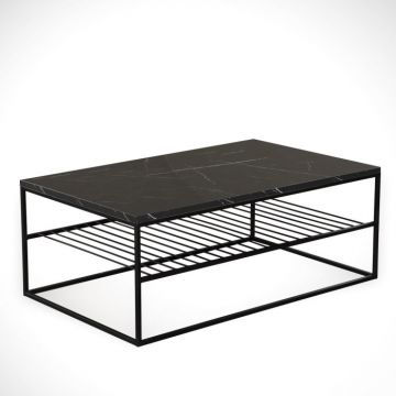 Masuta de cafea ETNA, negru + alb, 95x55x43 cm