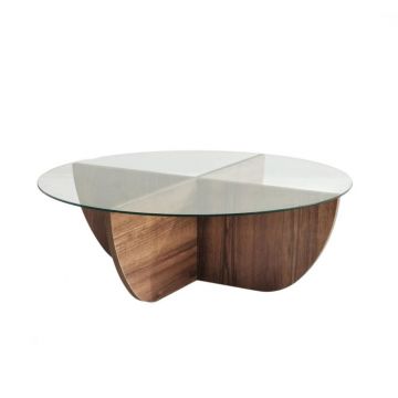 Masuta de cafea LILY, nuc, 90x90x30 cm