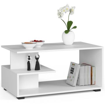 Masuta de cafea, PAL laminat, 90x51x45 cm, alb