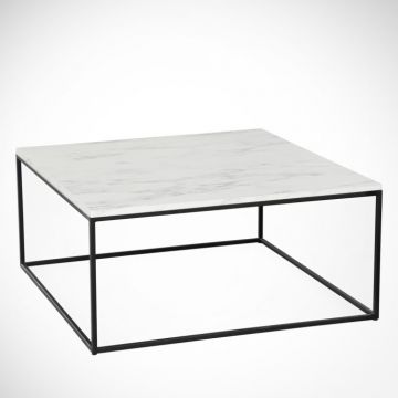 Masuta de cafea POLY, alb + negru, 75x75x43 cm