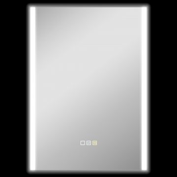 Oglinda de Baie cu Lumina LED in 3 Culori si Functie Memorie, din Sticla Temperata, 70x50x3 cm, Argintiu