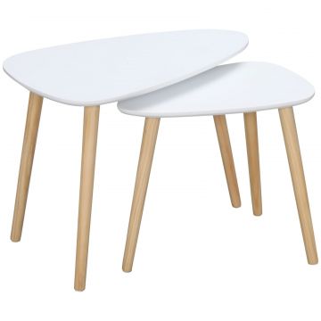 Set de 2 masute laterale moderne, mese cuib triunghiulare, noptiere, masuta de cafea