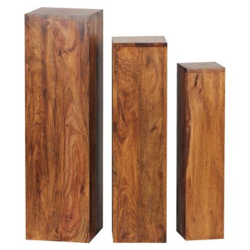 Set Măsuțe Suport Flori din lemn, 24,5/24,5/85 cm