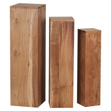 Set Măsuțe Suport Flori din lemn, 24,5/85/24,5 cm