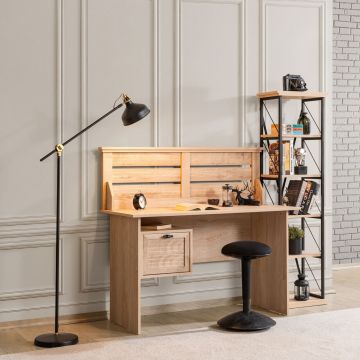 Birou, Hanah Home, Polo, 137x125x60 cm, PAL, Maro