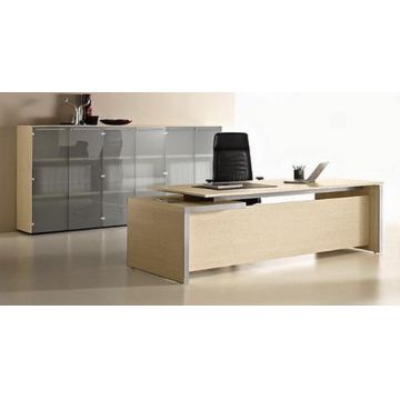 Birou Managerial 180 cm cu Blat Gros pentru Spatii Executive - Stejar Sonoma