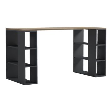 Birou Praga, Sonoma-Antracit, 140x60x75 cm