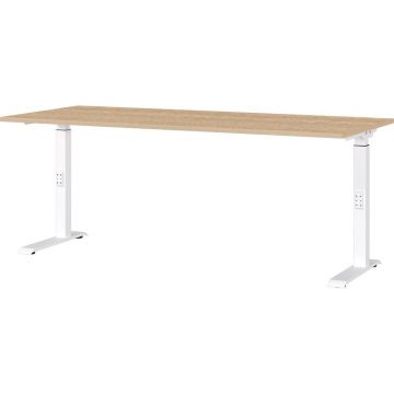 Birou reglabil cu blat cu aspect de lemn de stejar 80x180 cm Downey – Germania
