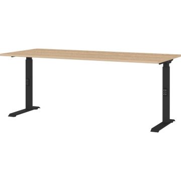 Birou reglabil cu blat cu aspect de lemn de stejar 80x180 cm Lissabon – Germania