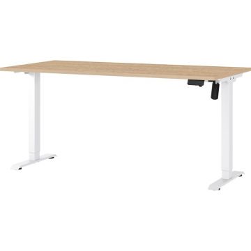 Birou reglabil cu blat cu aspect de lemn de stejar cu înălțime ajustabilă electric 80x160 cm Boras – Germania