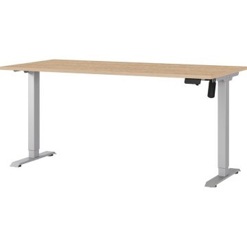 Birou reglabil cu blat cu aspect de lemn de stejar cu înălțime ajustabilă electric 80x160 cm Boras – Germania